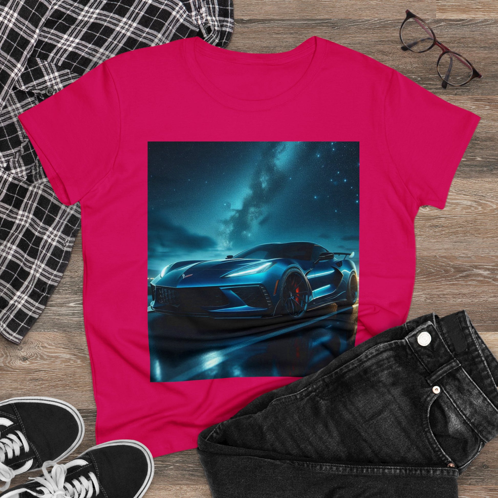 Blue Corvette T-Shirt T-Shirt Printify   