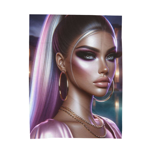 Pink at Night Plush Blanket All Over Prints Printify 60" × 80"  