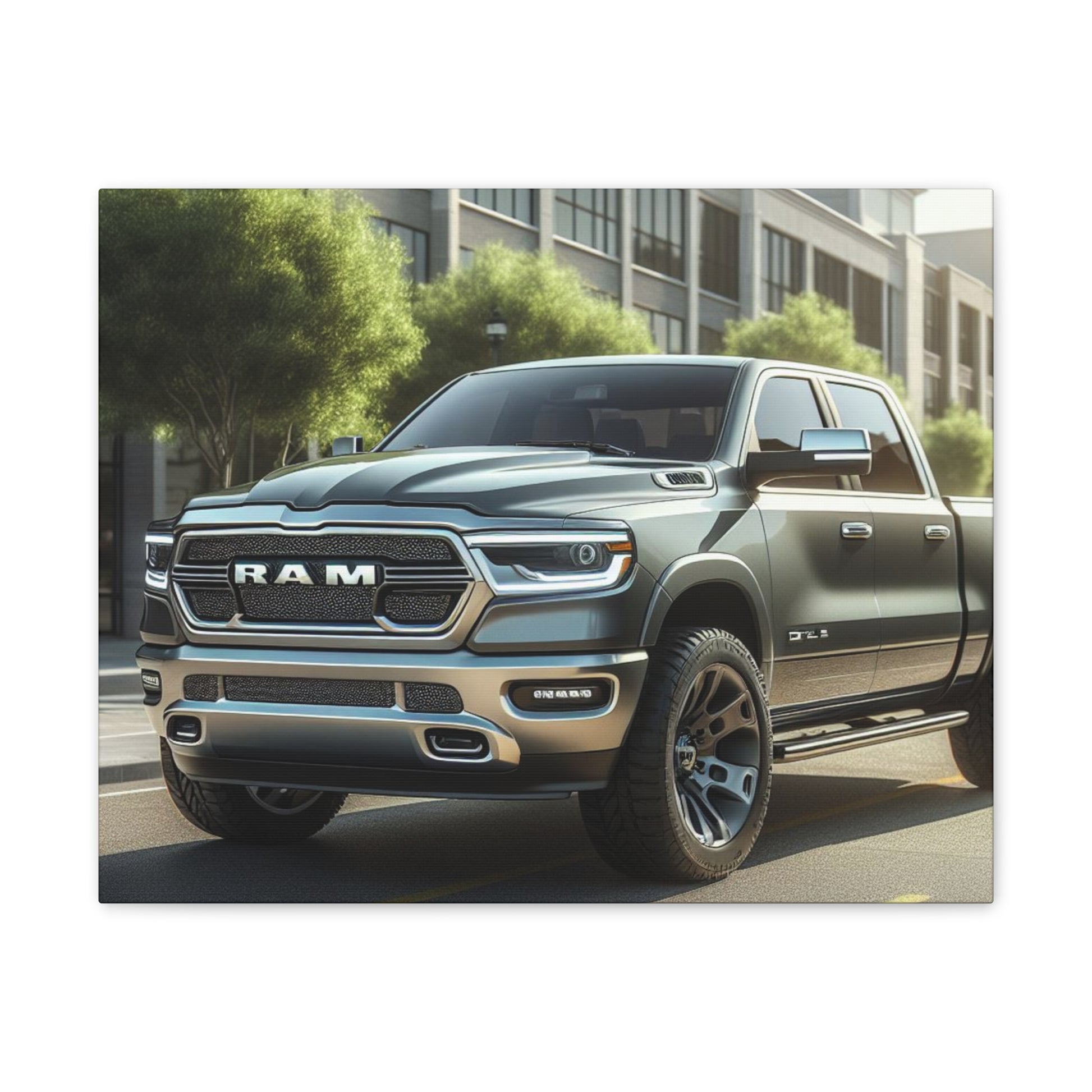 Gray Dodge Ram Canvas Canvas Printify   