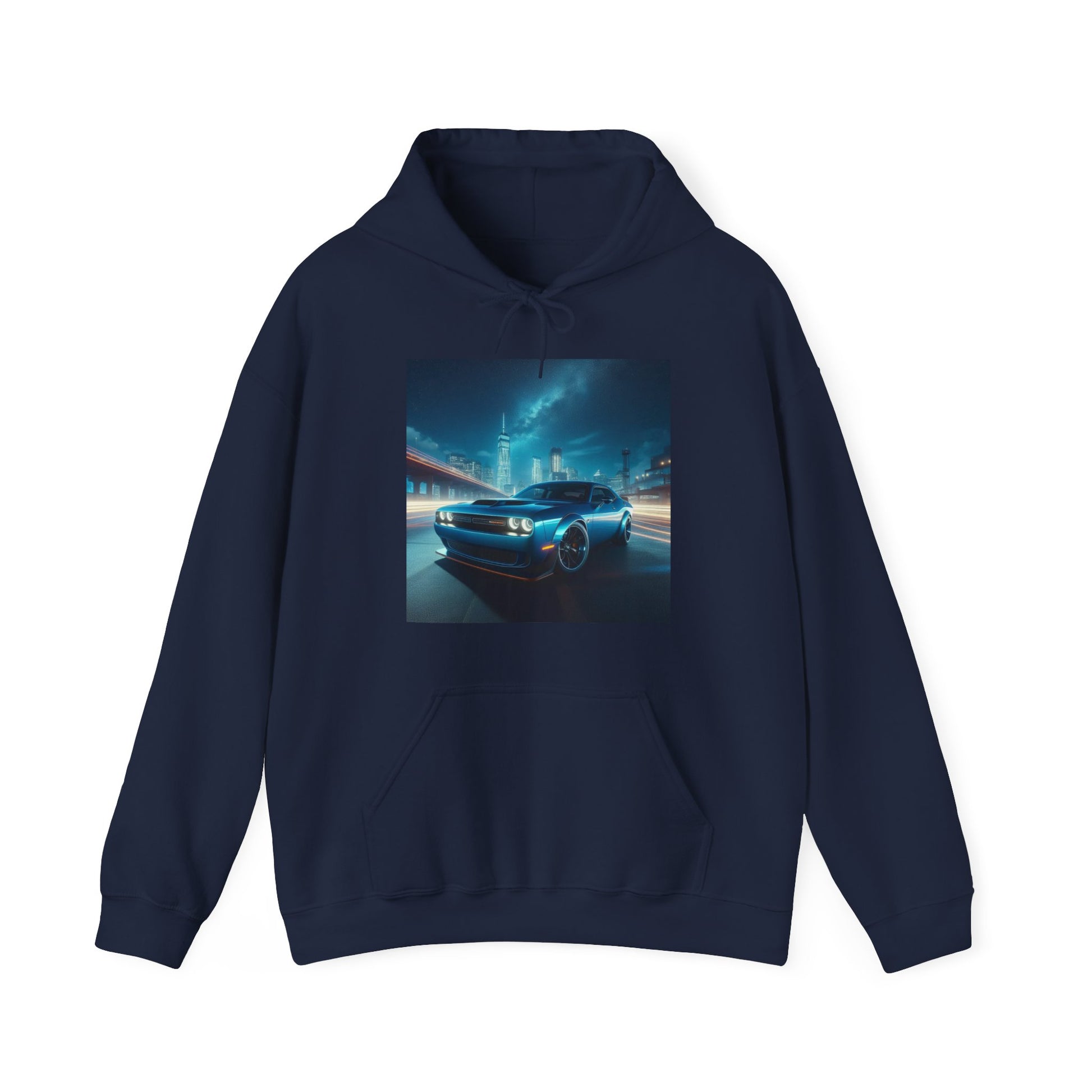 Blue Challenger Hoodie Hoodie Printify Navy S 