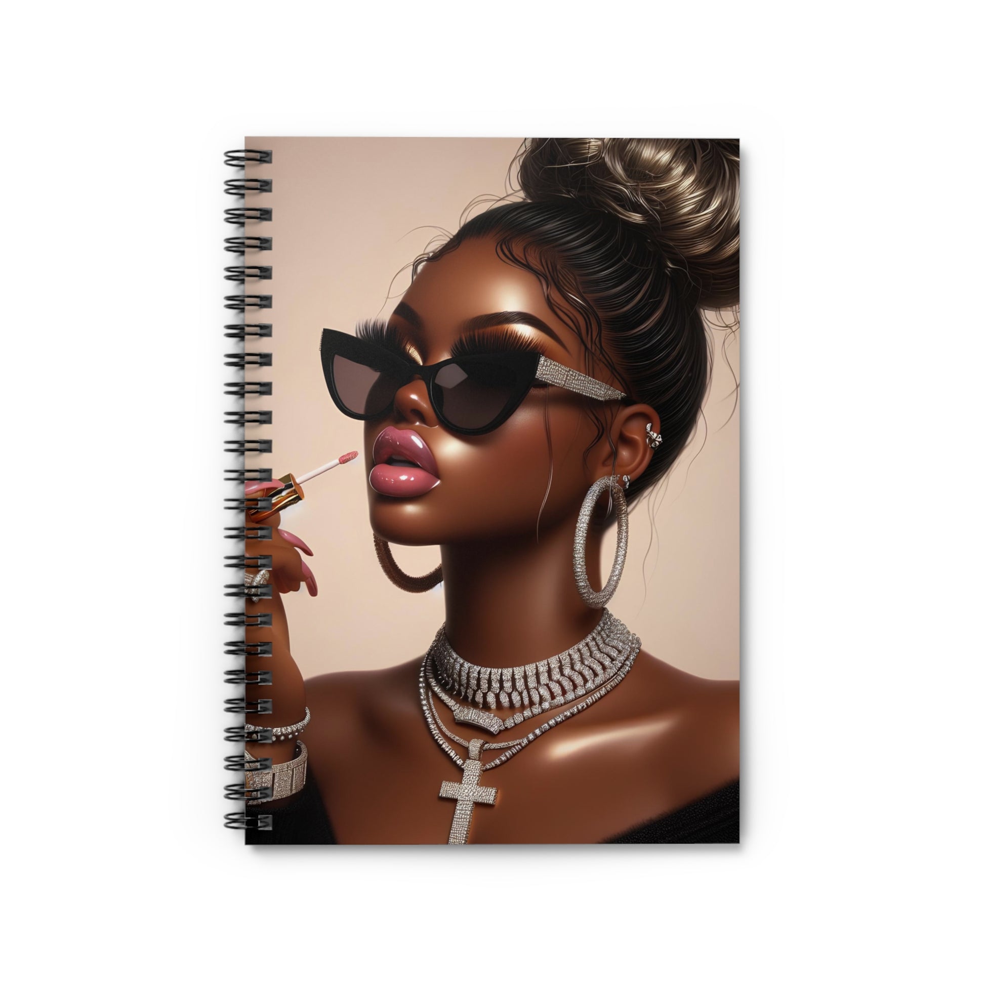 My Lip Gloss is Poppin Spiral Notebook Paper products Printify One Size  