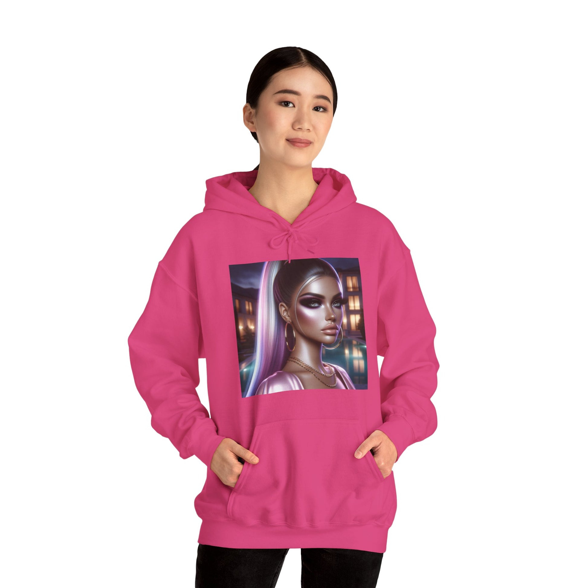 Pink at Night Hoodie Hoodie Printify   