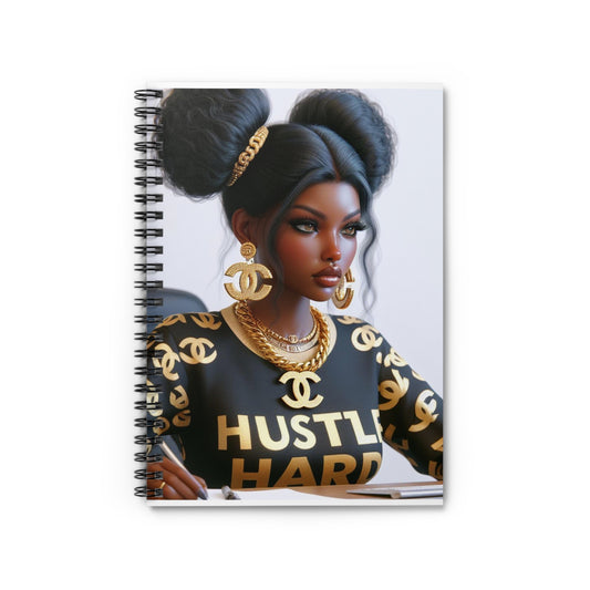 Hustle Hard Spiral Notebook Paper products Printify One Size  