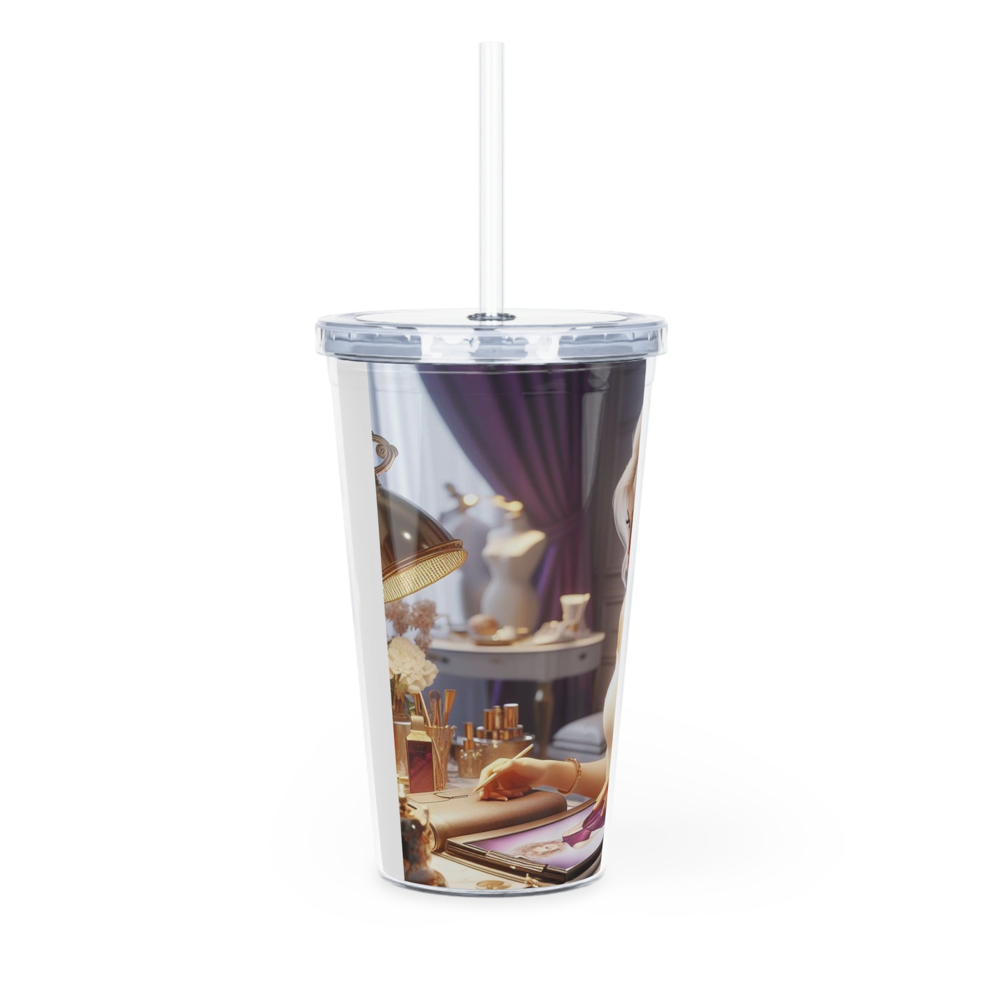 Fashion and Beauty Tumbler with Straw Mug Printify   