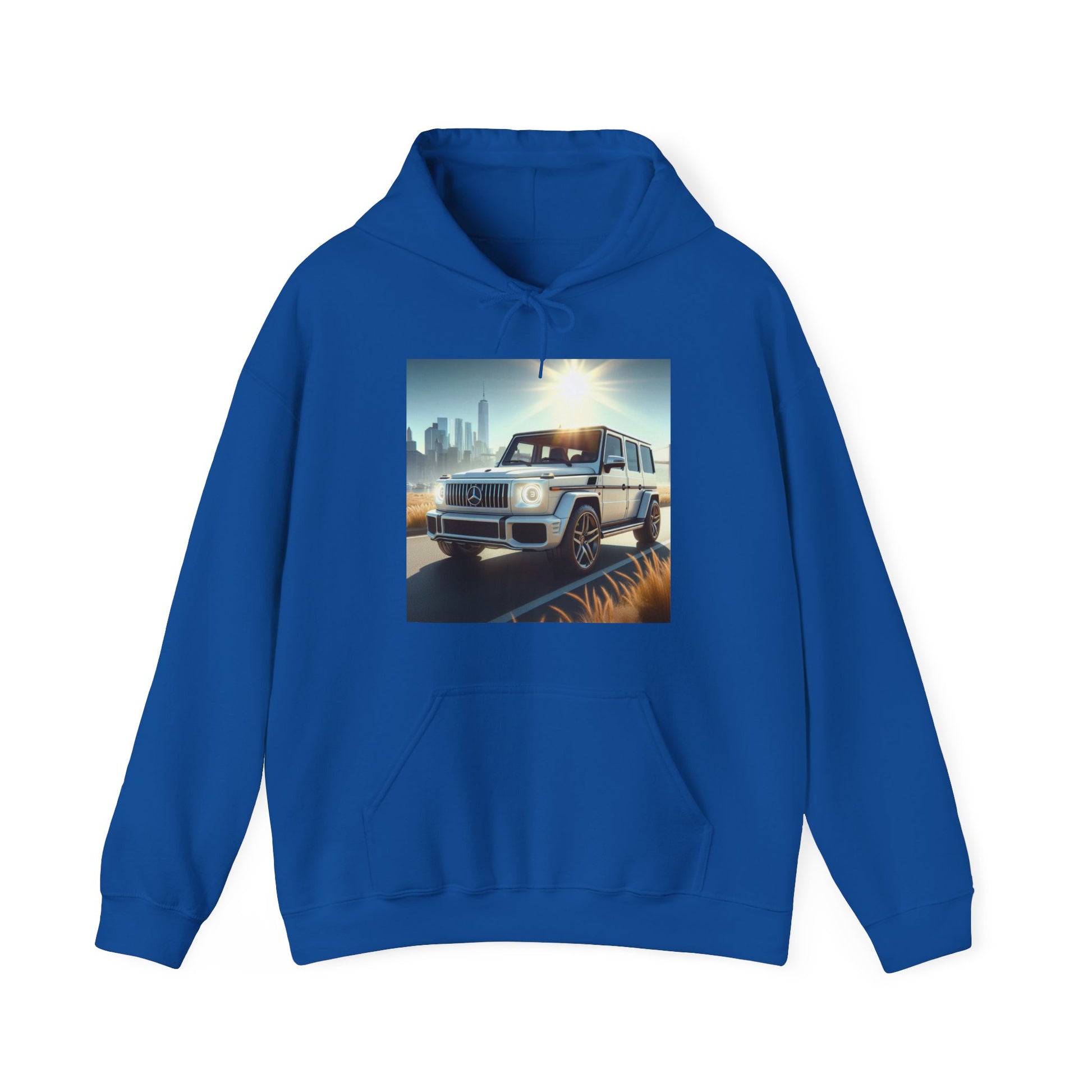 White G-Wagon Hoodie Hoodie Printify Royal S 