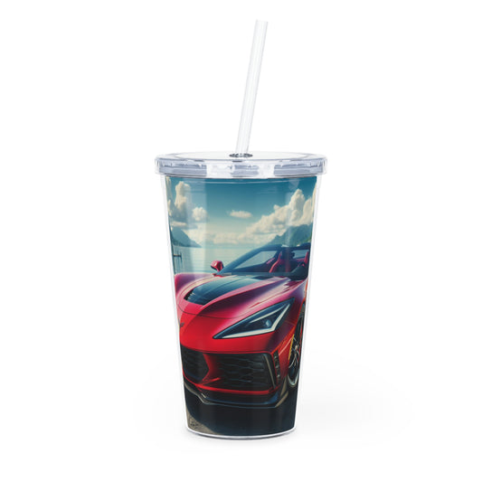 Red Corvette Tumbler with Straw Mug Printify 20oz Transparent 