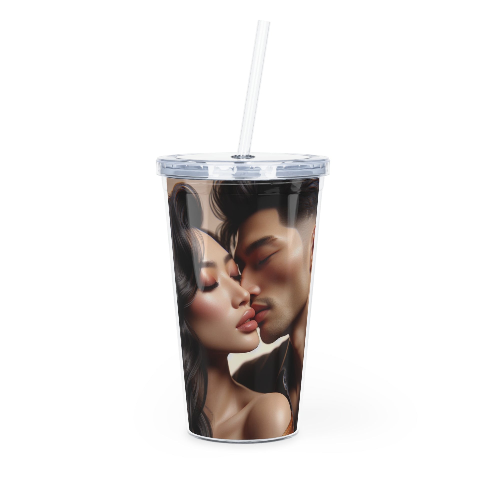 Kiss Me Tumbler with Straw Mug Printify 20oz Transparent 