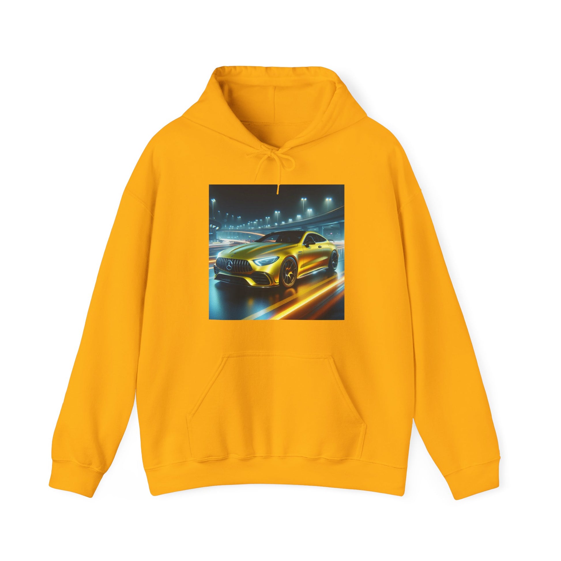 Yellow Mercedes Hoodie Hoodie Printify Gold S 