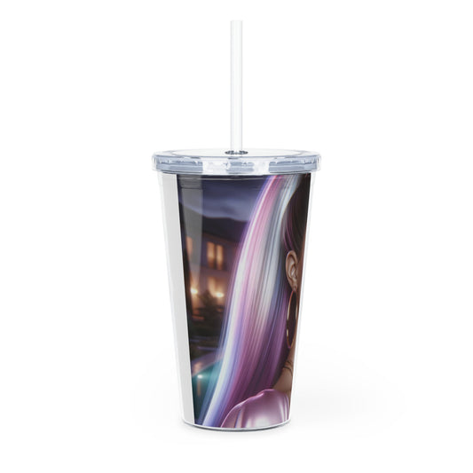 Pink at Night Tumbler with Straw Mug Printify   