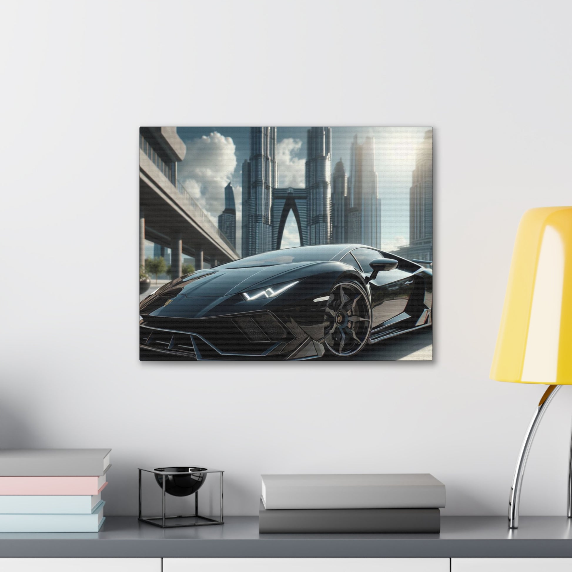 Black Lamborghini Canvas Canvas Printify 20″ x 16″ (Horizontal) 0.75'' 