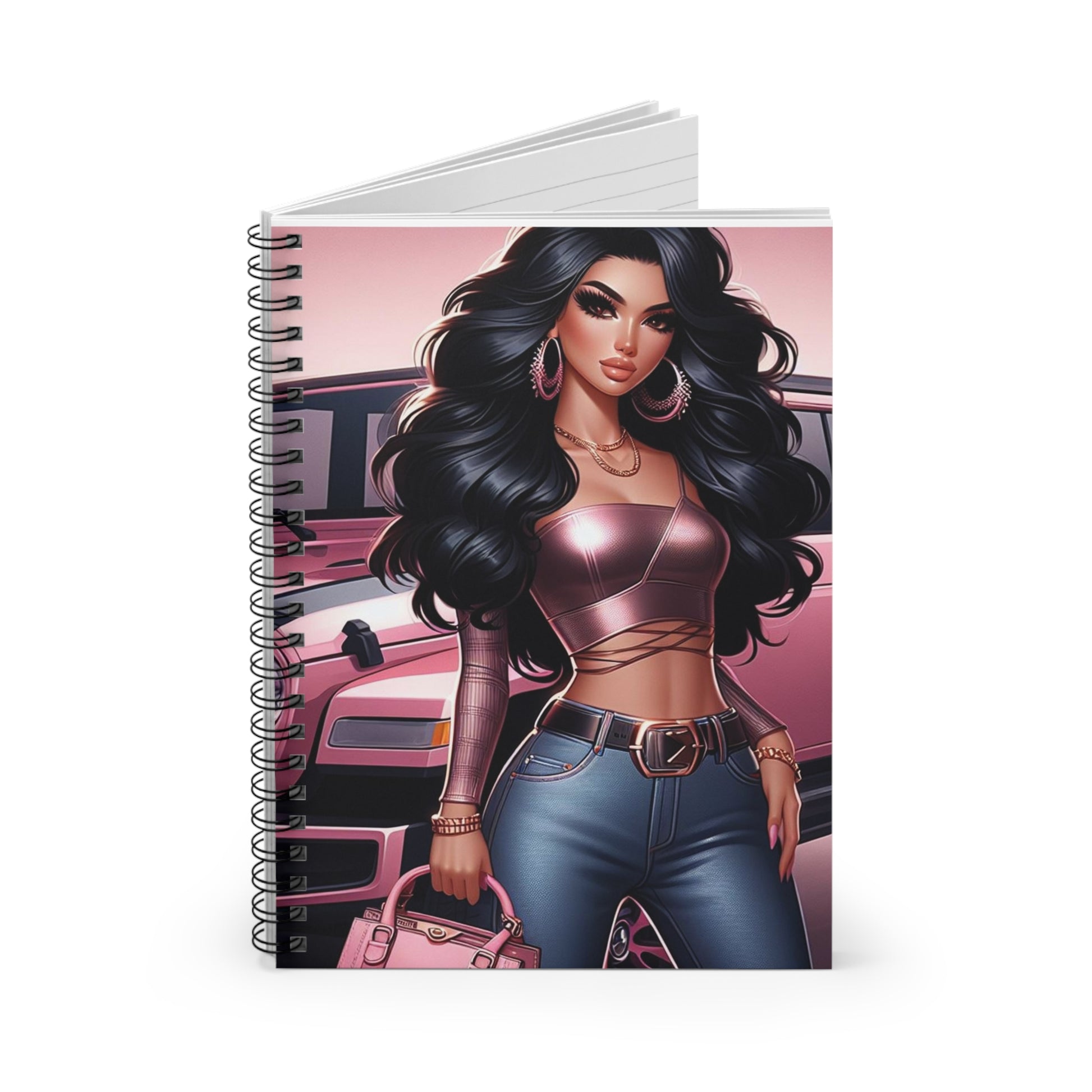 Pink Luxury Spiral Notebook Paper products Printify   