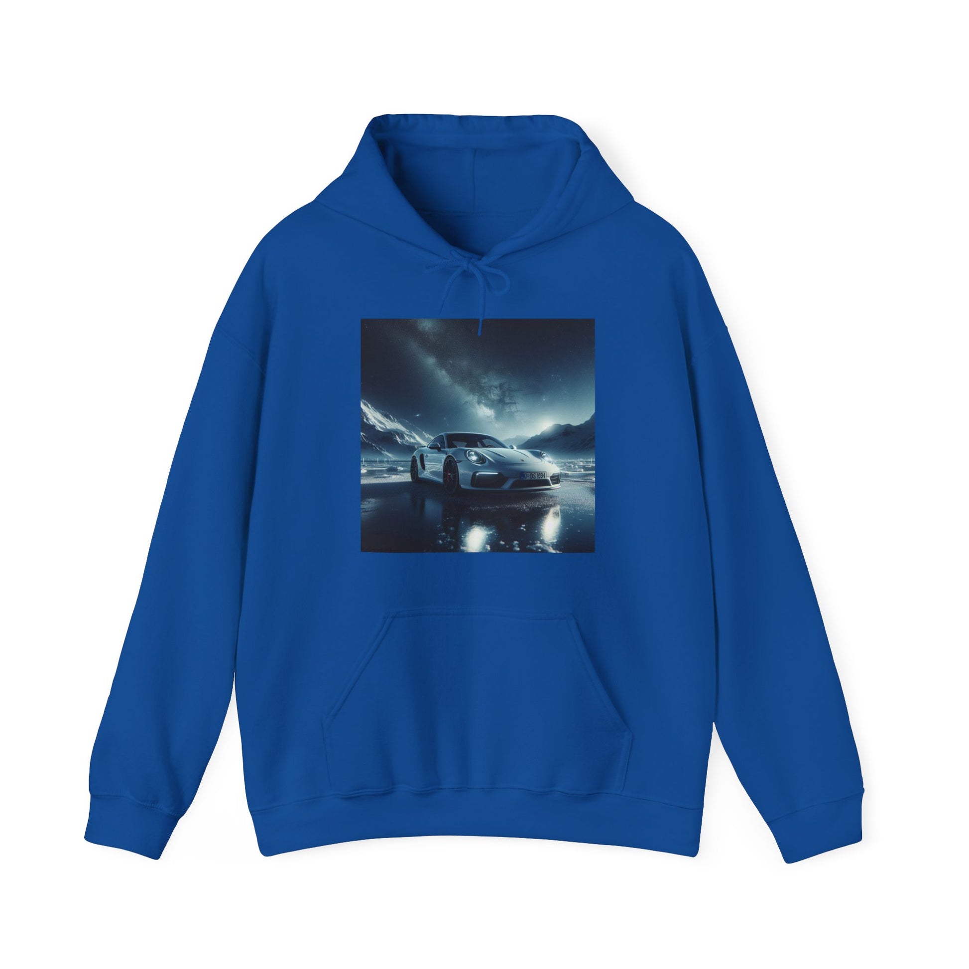 White Porsche Hoodie Hoodie Printify Royal S 