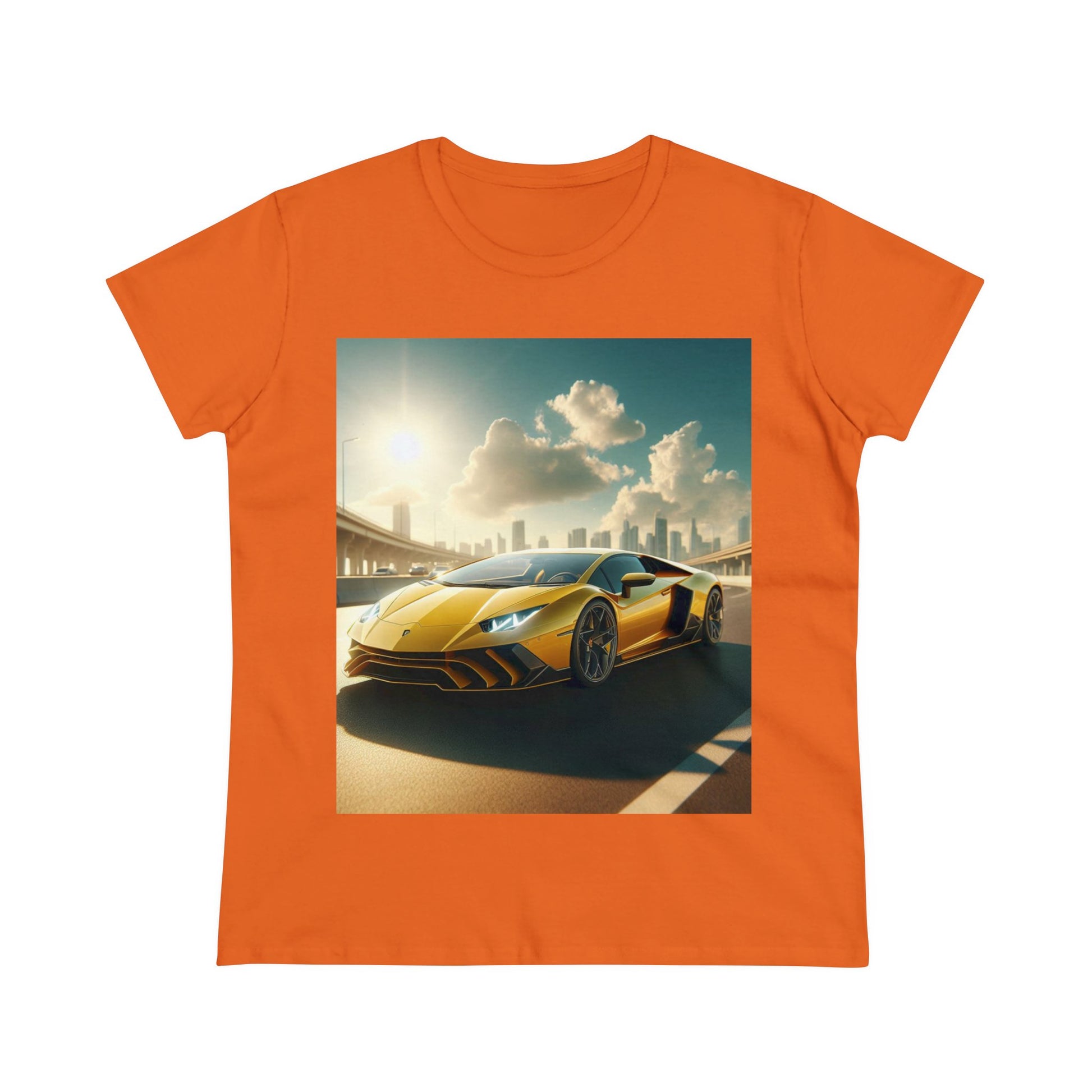 Yellow Lamborghini T-Shirt T-Shirt Printify Orange S 