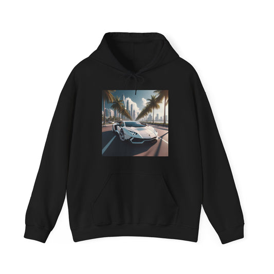 White Lamborghini Hoodie Hoodie Printify Black S 