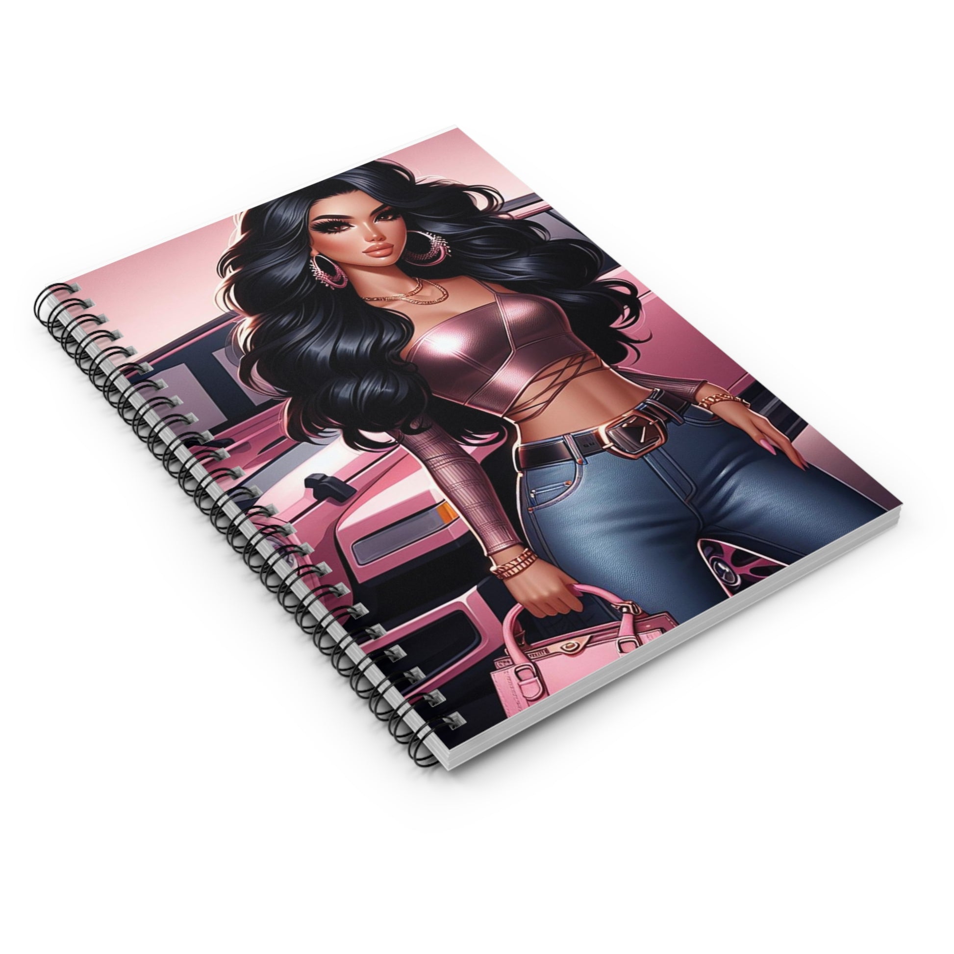 Pink Luxury Spiral Notebook Paper products Printify   