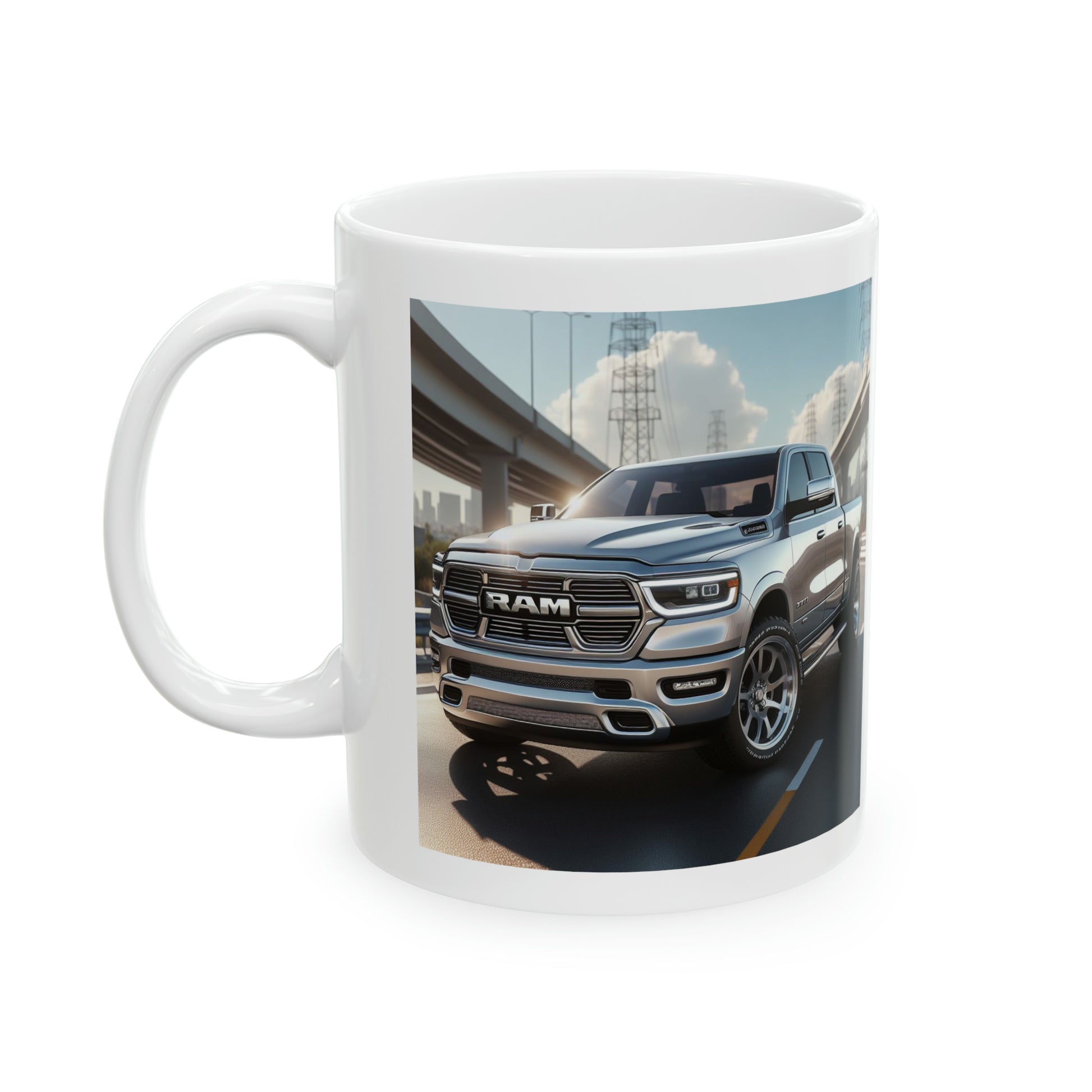 Silver Dodge Ram Mug Mug Printify 11oz  