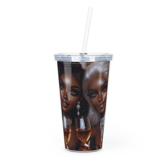 Cheers Tumbler with Straw Mug Printify 20oz Transparent 