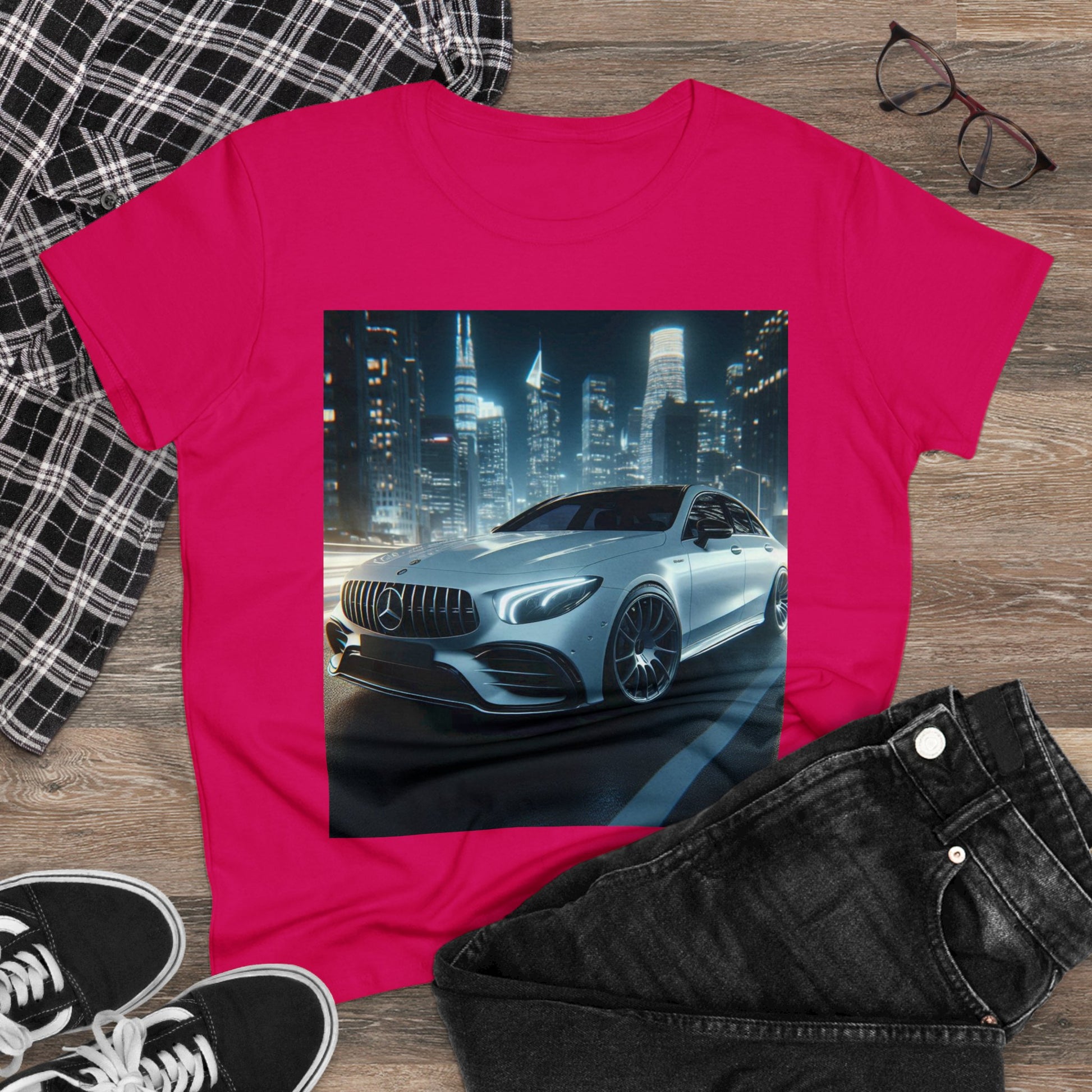 White Mercedes T-Shirt T-Shirt Printify   