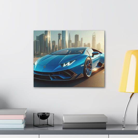 Blue Lamborghini Canvas Canvas Printify 20″ x 16″ (Horizontal) 0.75'' 
