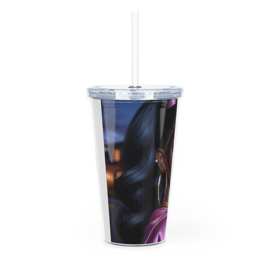 Pink at Night Tumbler with Straw Mug Printify   