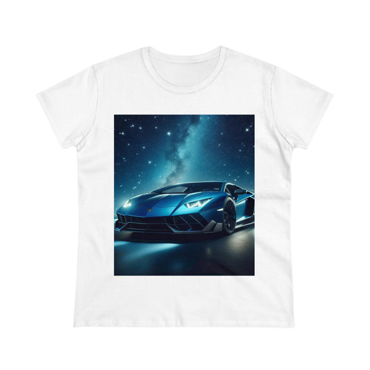 Blue Lamborghini T-Shirt T-Shirt Printify White S 