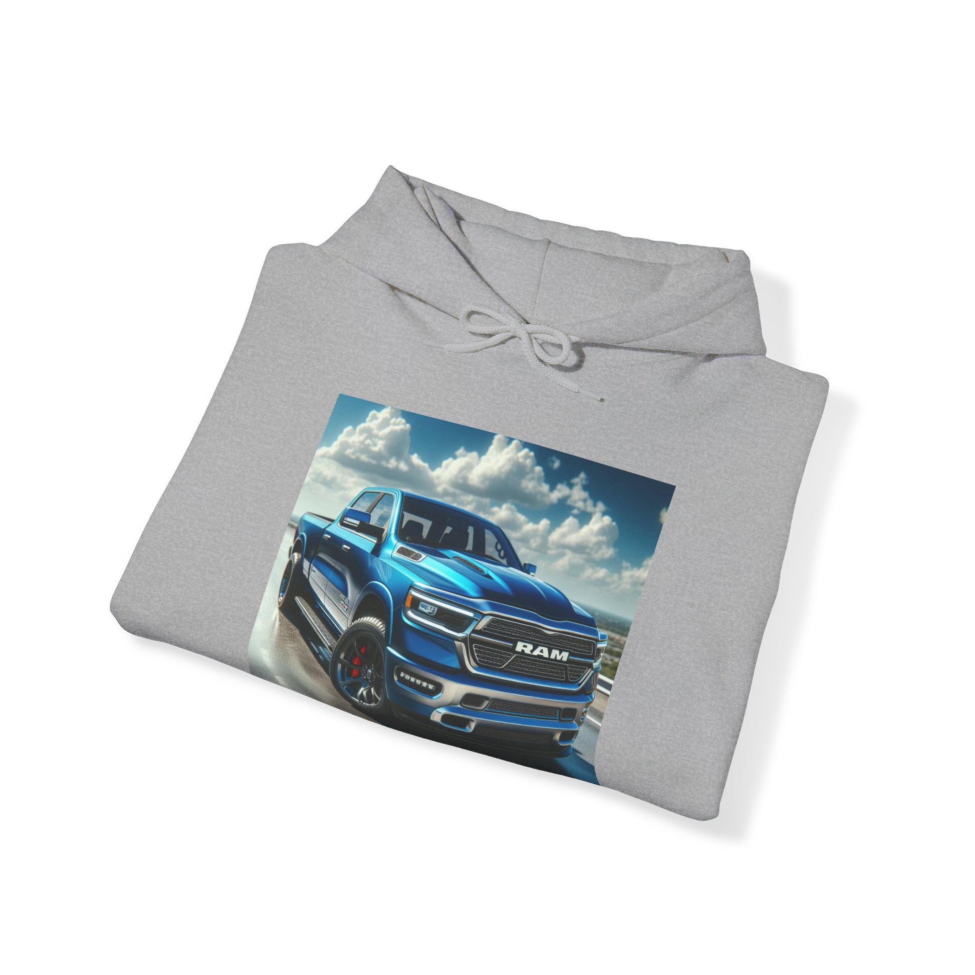 Blue Dodge Ram Hoodie Hoodie Printify   