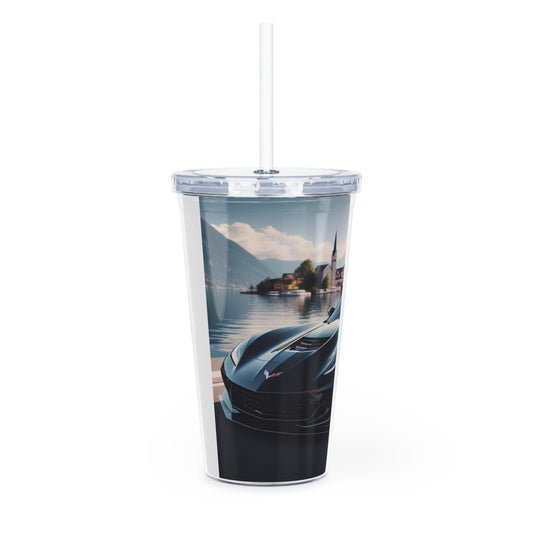 Black Corvette Tumbler with Straw Mug Printify   