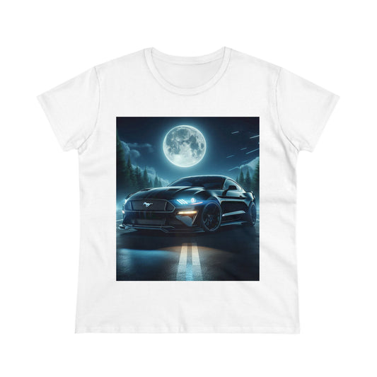 Black Mustang T-Shirt T-Shirt Printify White S 