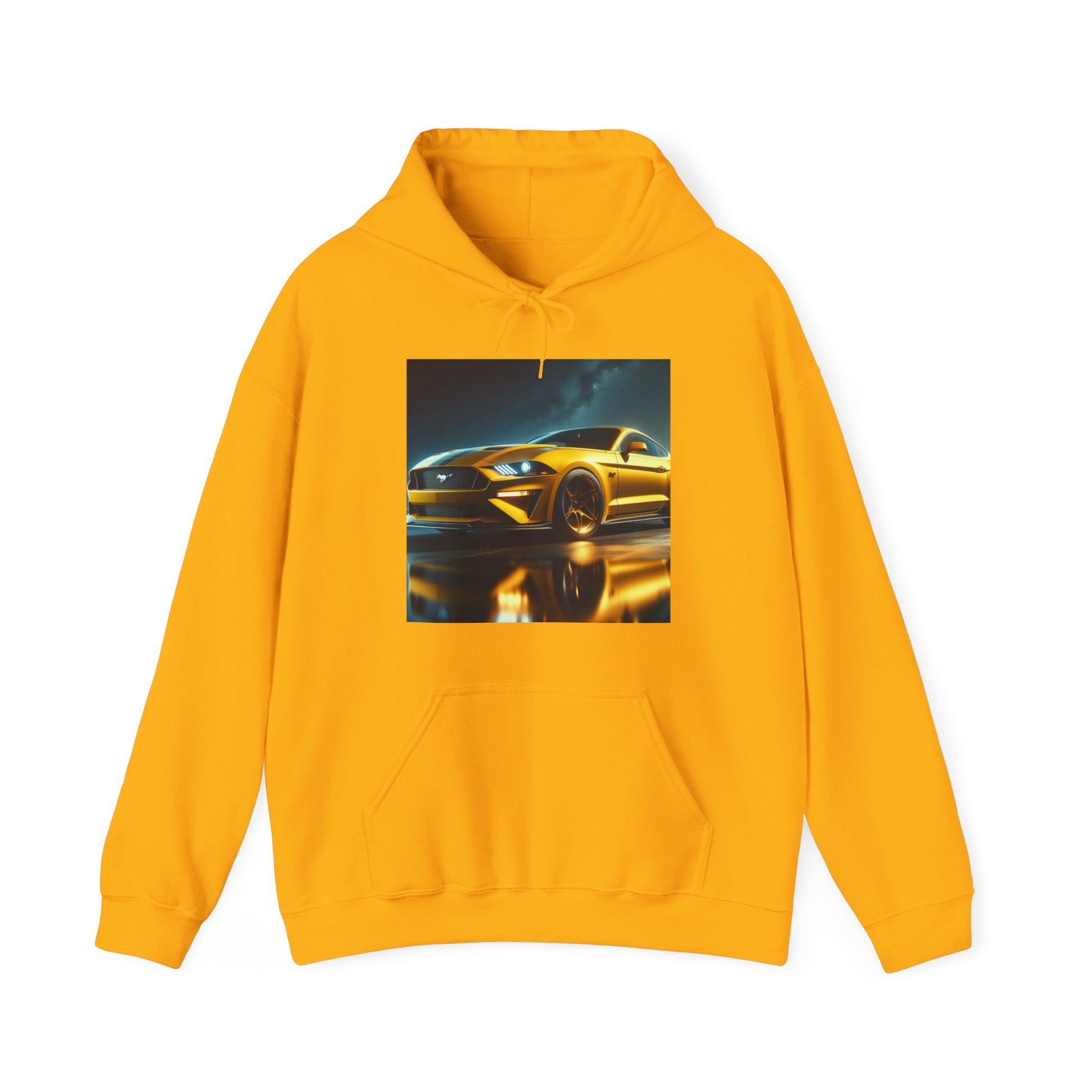 Yellow Mustang Hoodie Hoodie Printify Gold S 