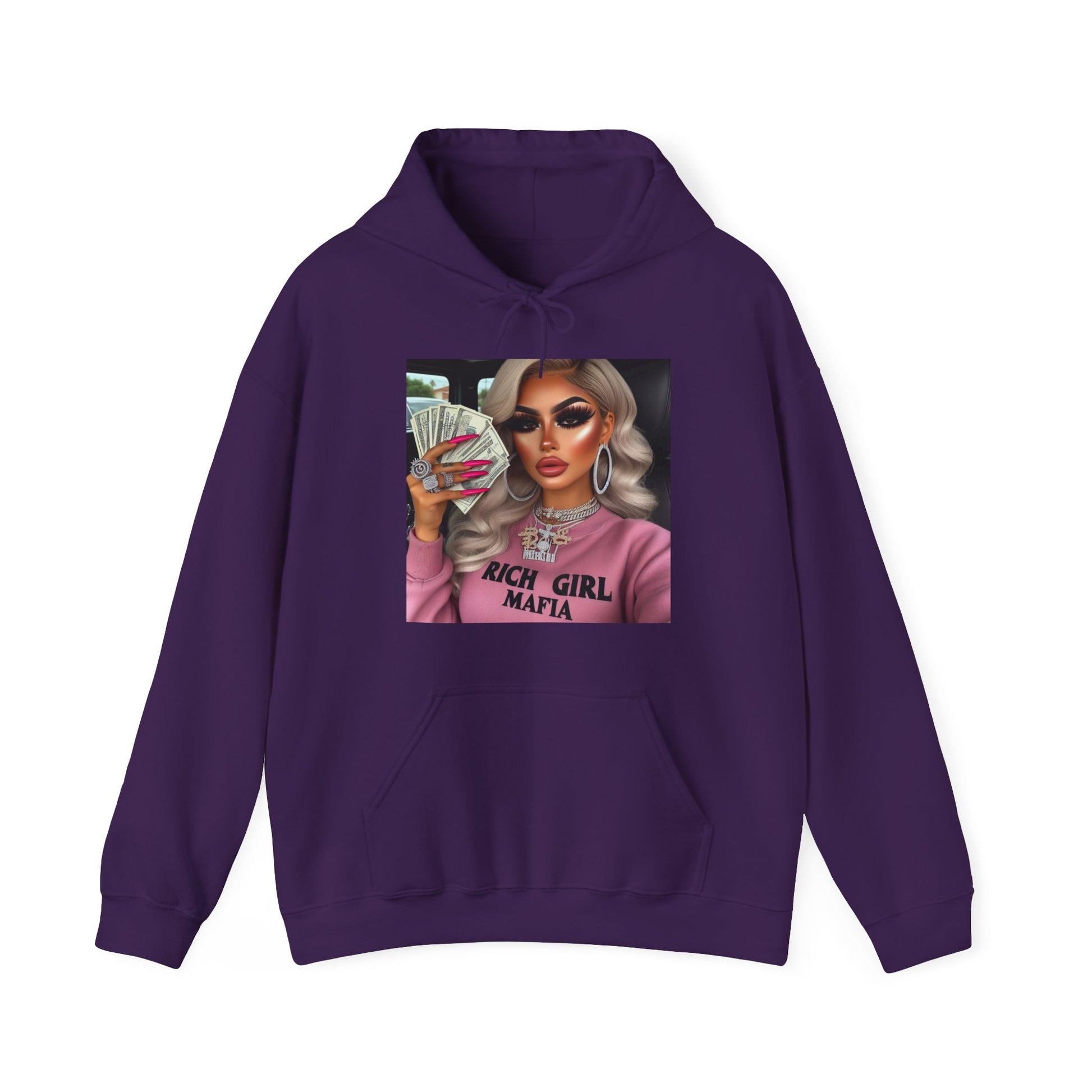 Rich Girl Mafia Hoodie Hoodie Printify Purple S 