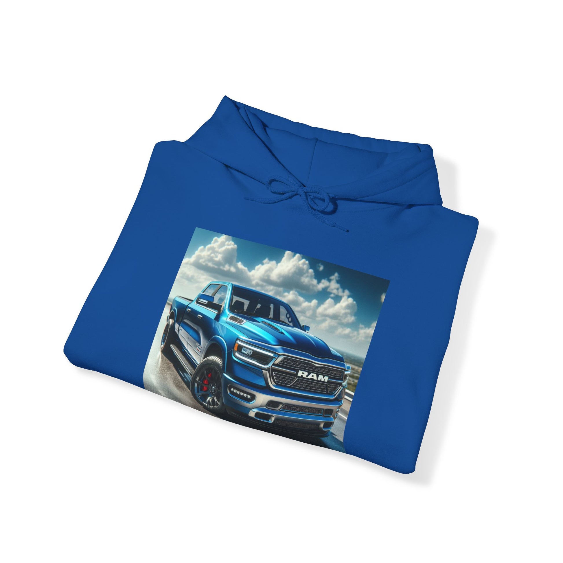 Blue Dodge Ram Hoodie Hoodie Printify   