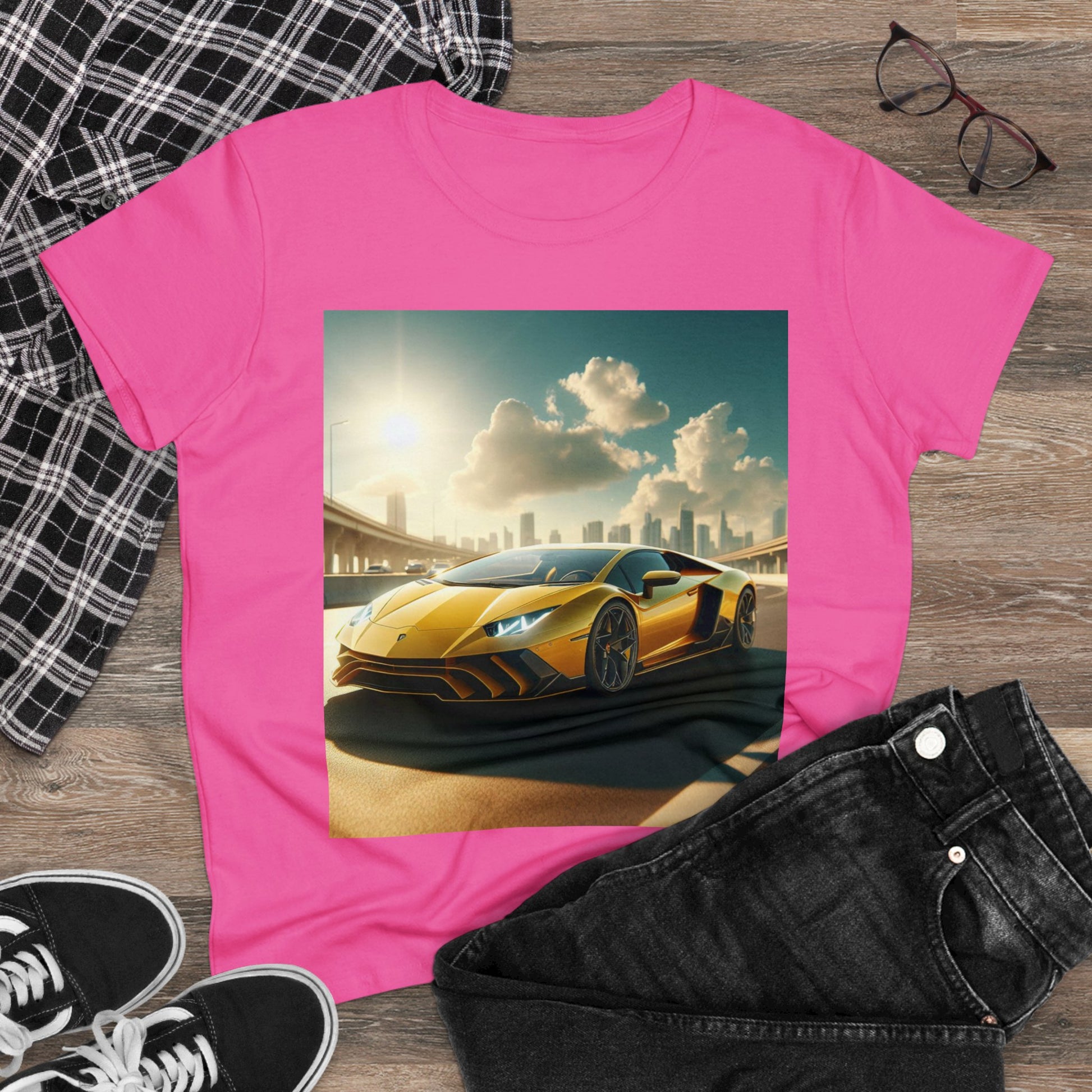 Yellow Lamborghini T-Shirt T-Shirt Printify   