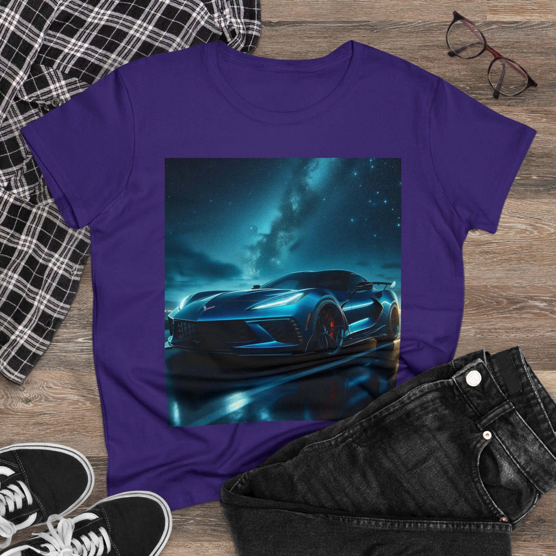 Blue Corvette T-Shirt T-Shirt Printify   