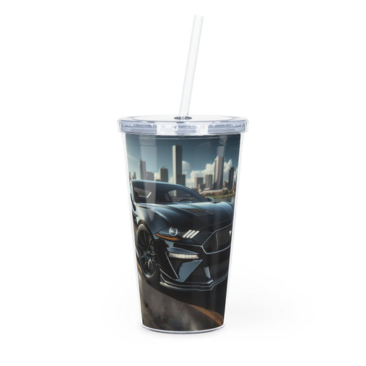 Black Mustang Tumbler with Straw Mug Printify 20oz Transparent 