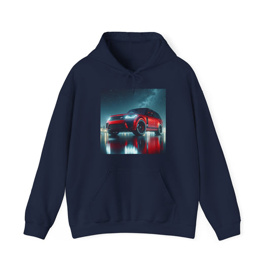 Red Range Rover Hoodie Hoodie Printify Navy S 