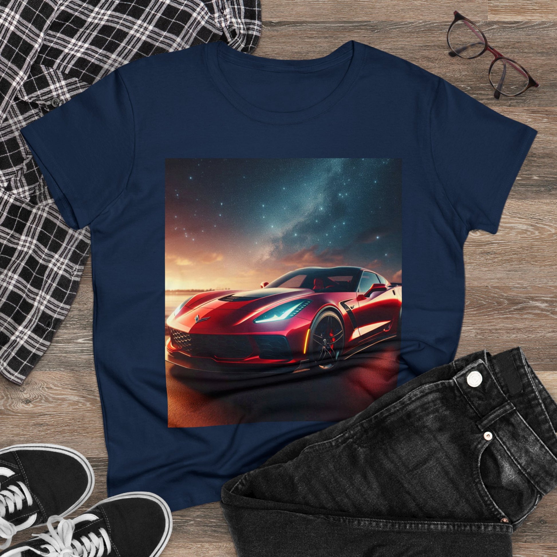 Red Corvette T-Shirt T-Shirt Printify   