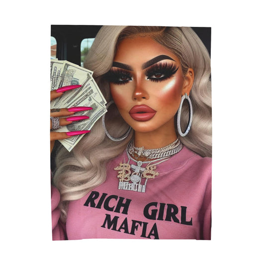 Rich Girl Mafia Plush Blanket Blanket Printify 60" × 80"  