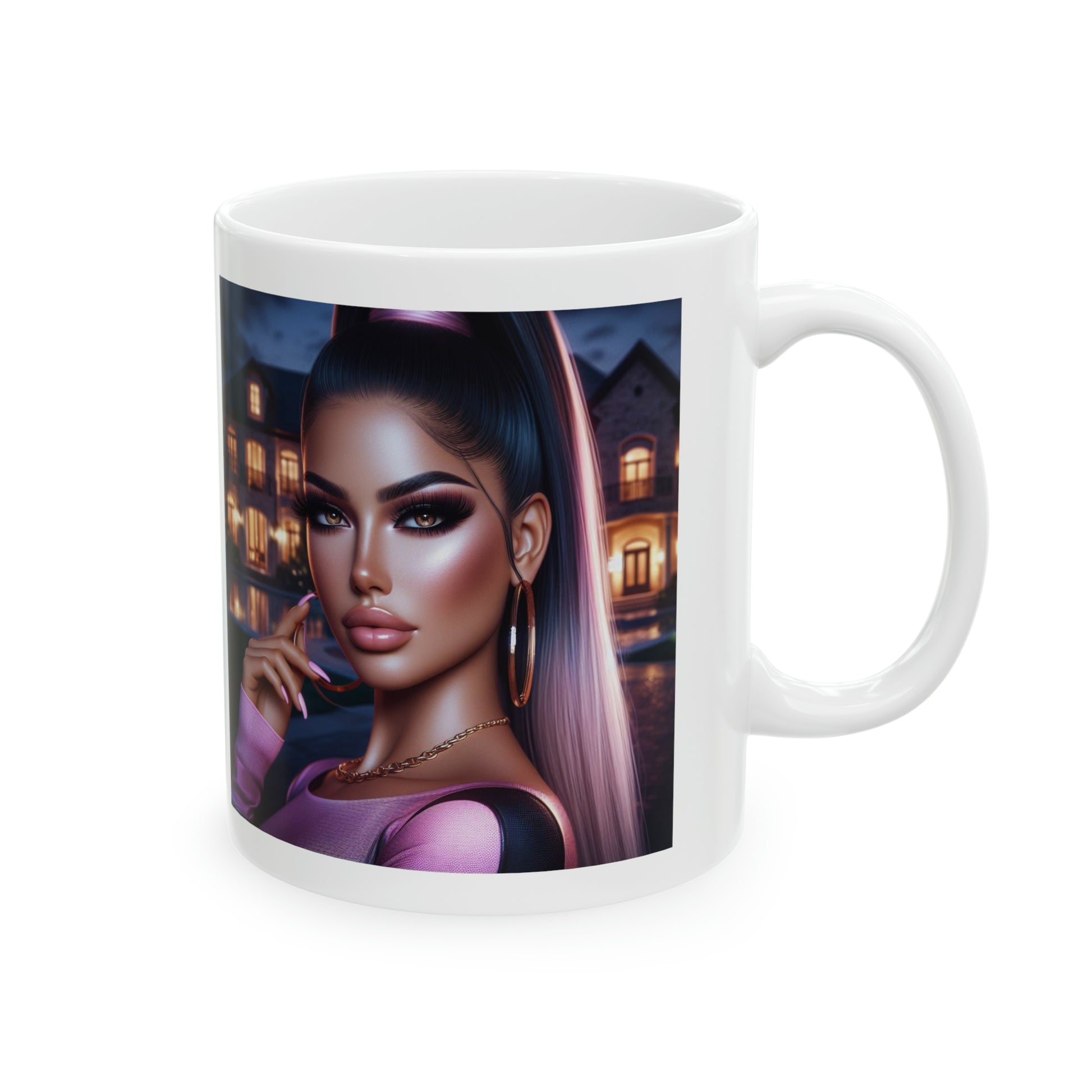 Pink at Night Mug Mug Printify   