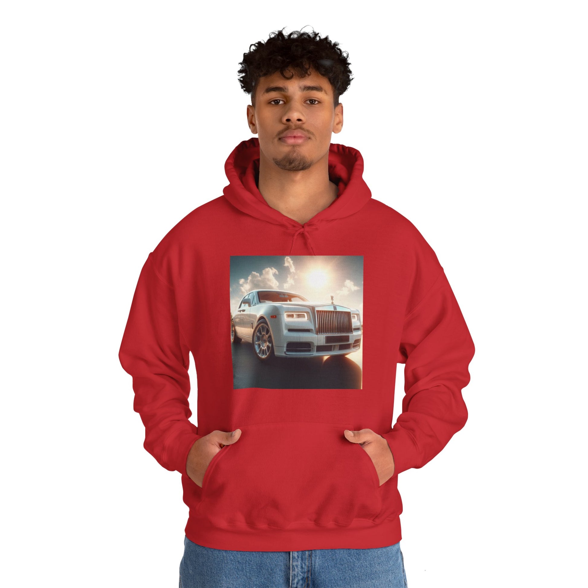 White Rolls Royce Hoodie Hoodie Printify   