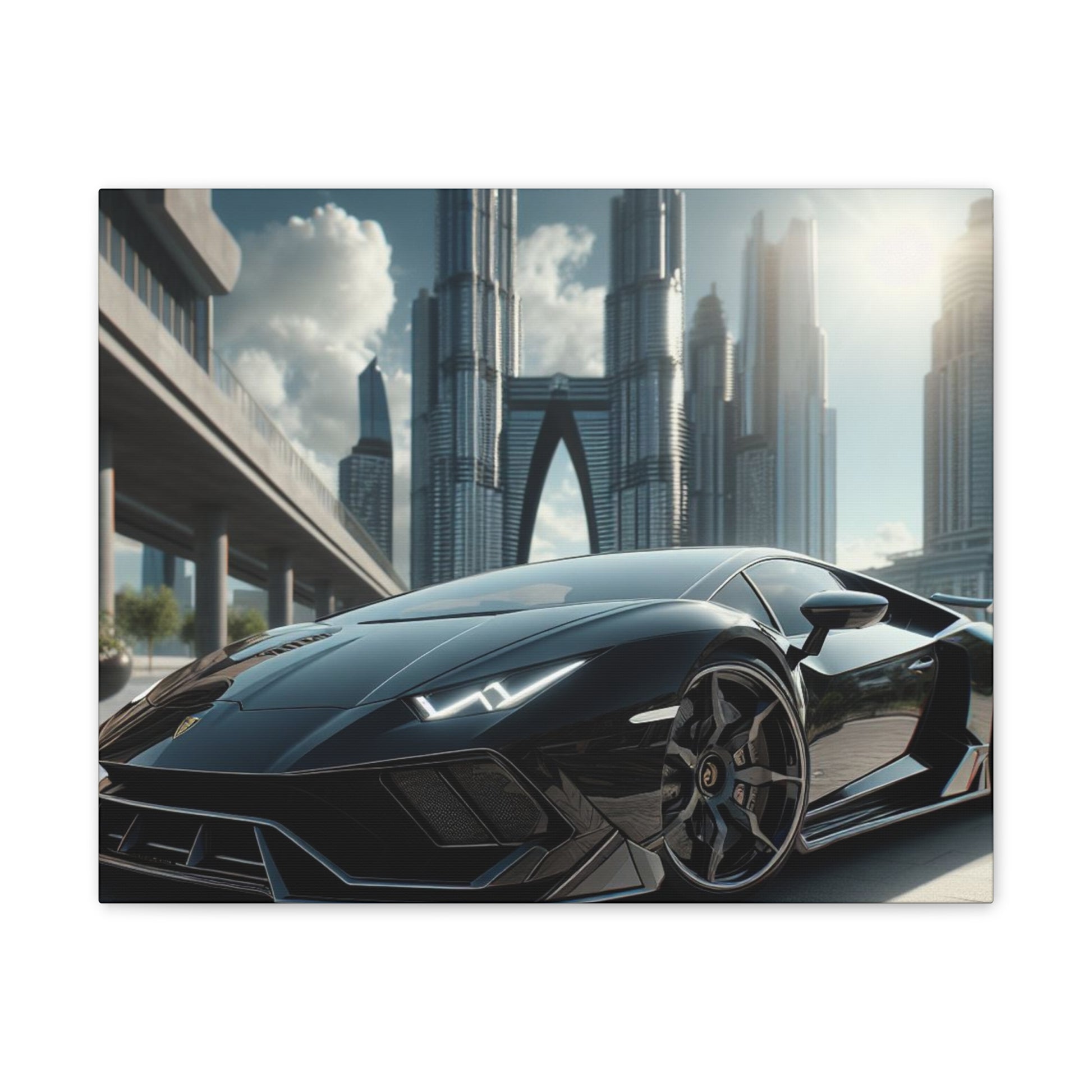 Black Lamborghini Canvas Canvas Printify   