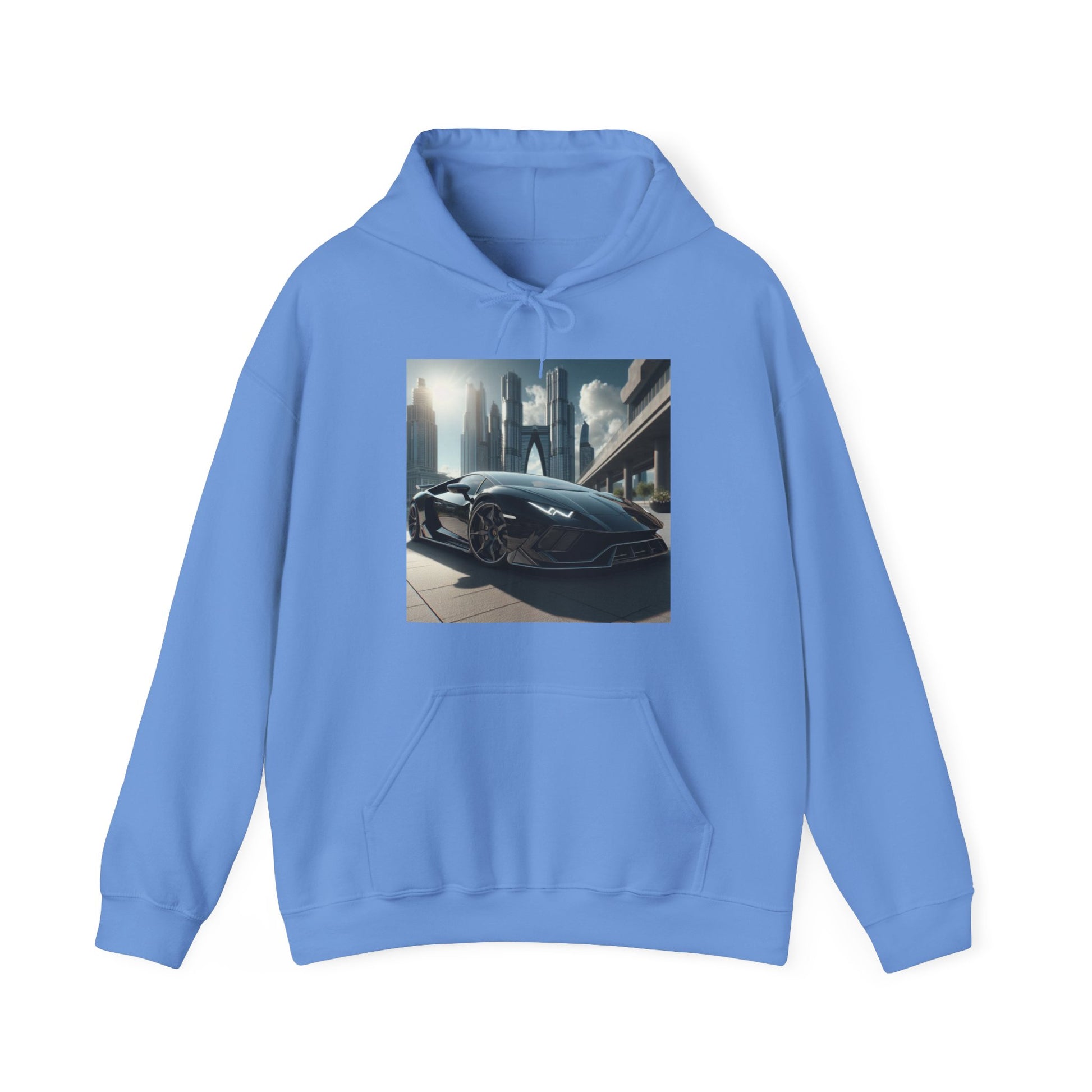 Black Lamborghini Hoodie Hoodie Printify Carolina Blue S 