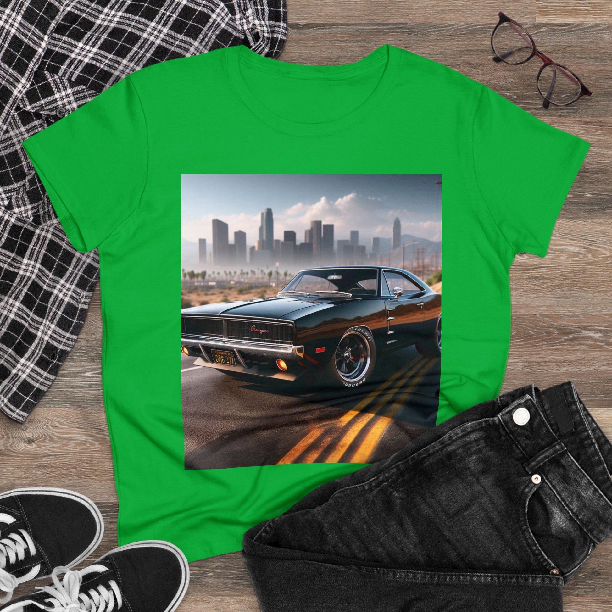 1970 Black Dodge Charge T-Shirt T-Shirt Printify   