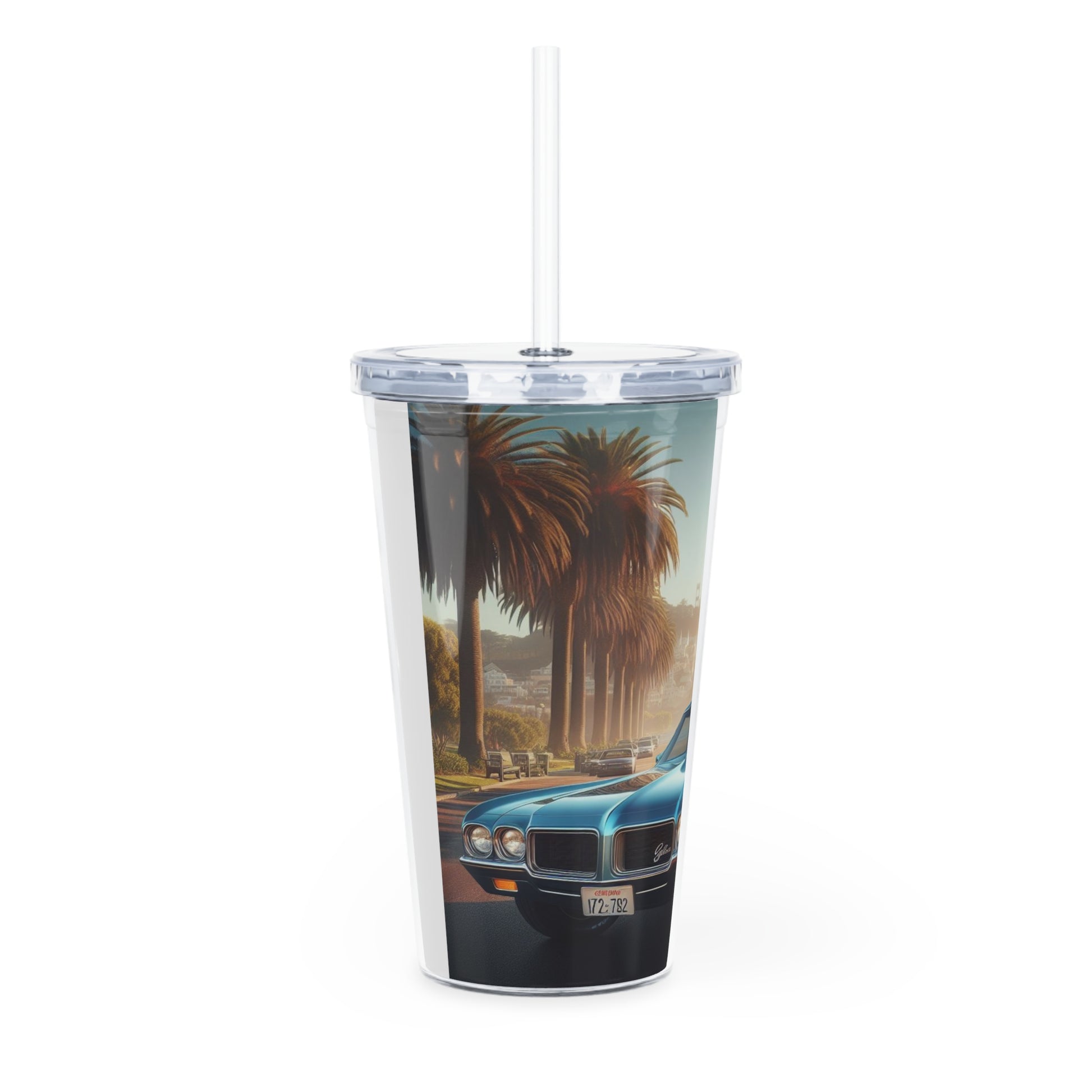 1972 Blue Buick Gran Sport Tumbler with Straw Mug Printify   