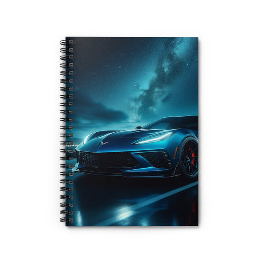 Blue Corvette Spiral Notebook Paper products Printify One Size  