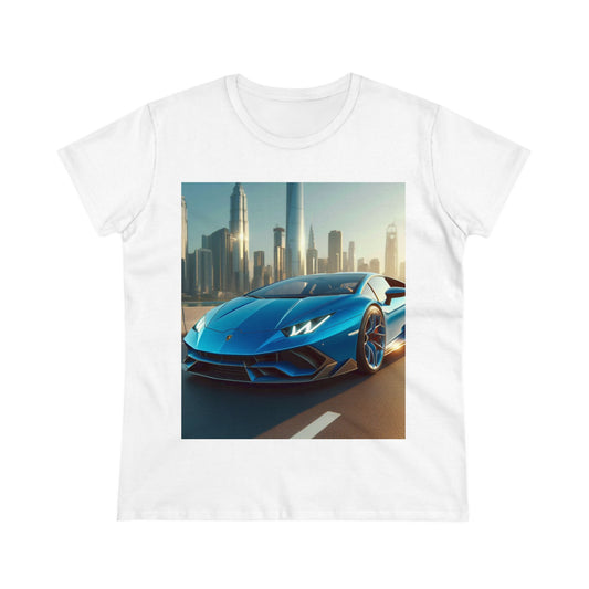 Blue Lamborghini T-Shirt T-Shirt Printify White S 
