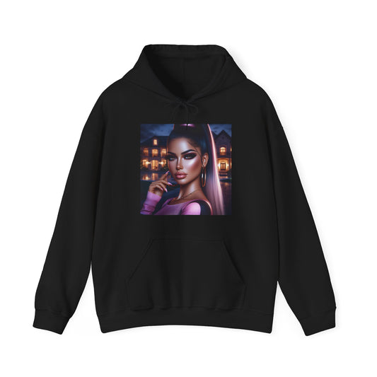 Pink at Night Hoodie Hoodie Printify Black S 