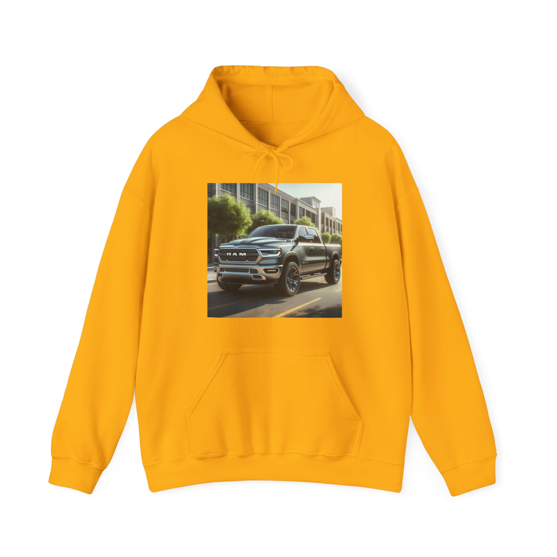 Gray Dodge Ram Hoodie Hoodie Printify Gold S 