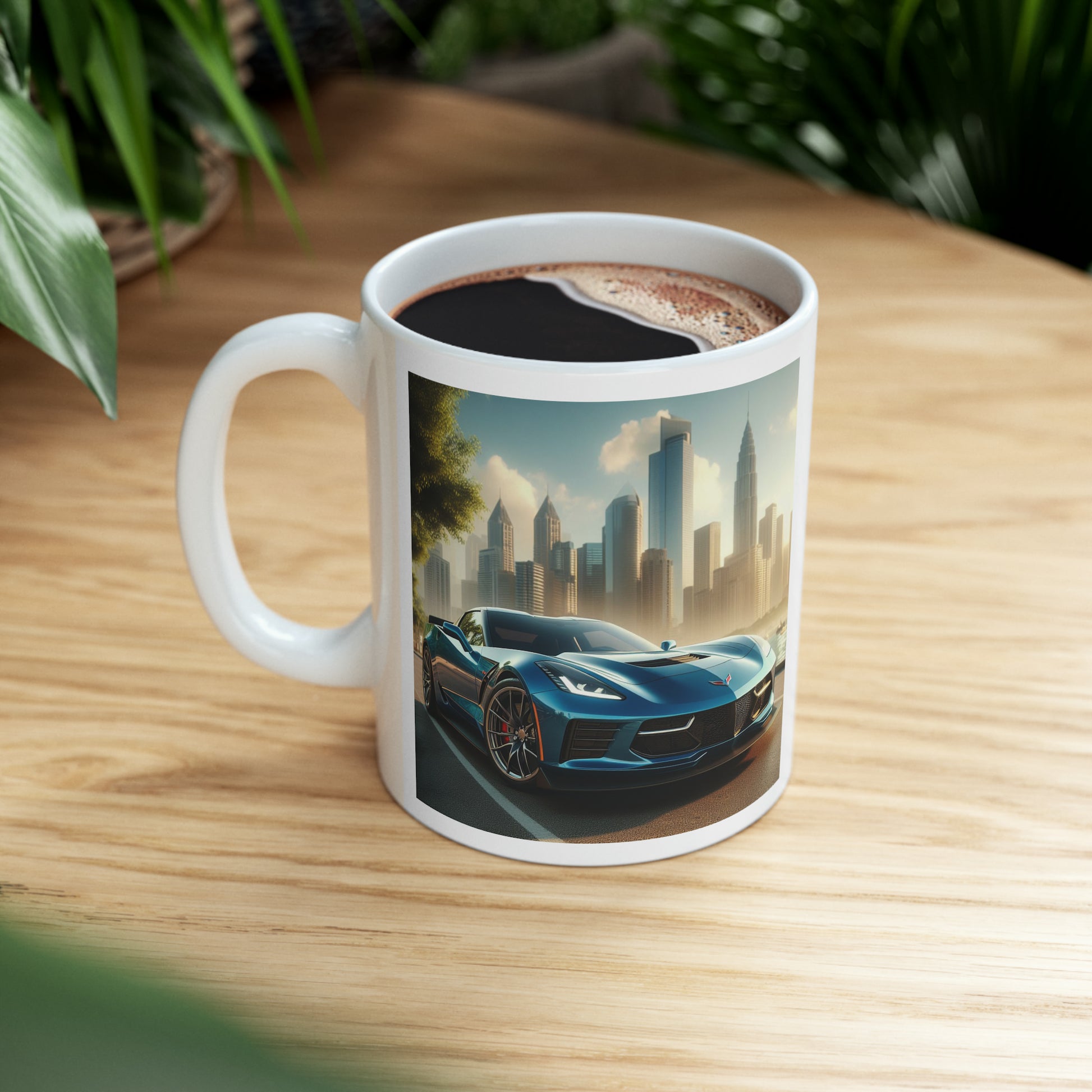 Blue Corvette Mug Mug Printify   