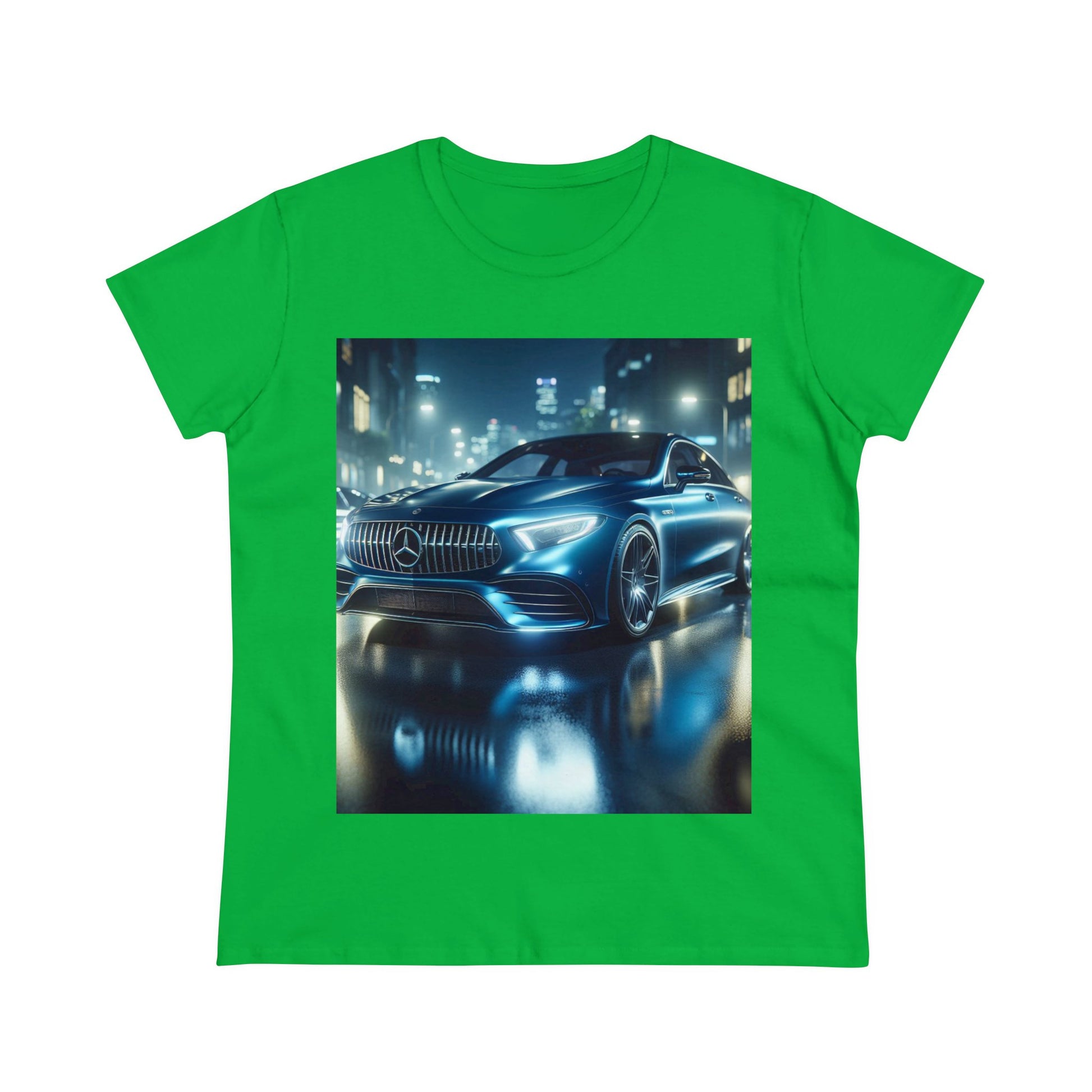 Blue Mercedes T-Shirt T-Shirt Printify Irish Green S 