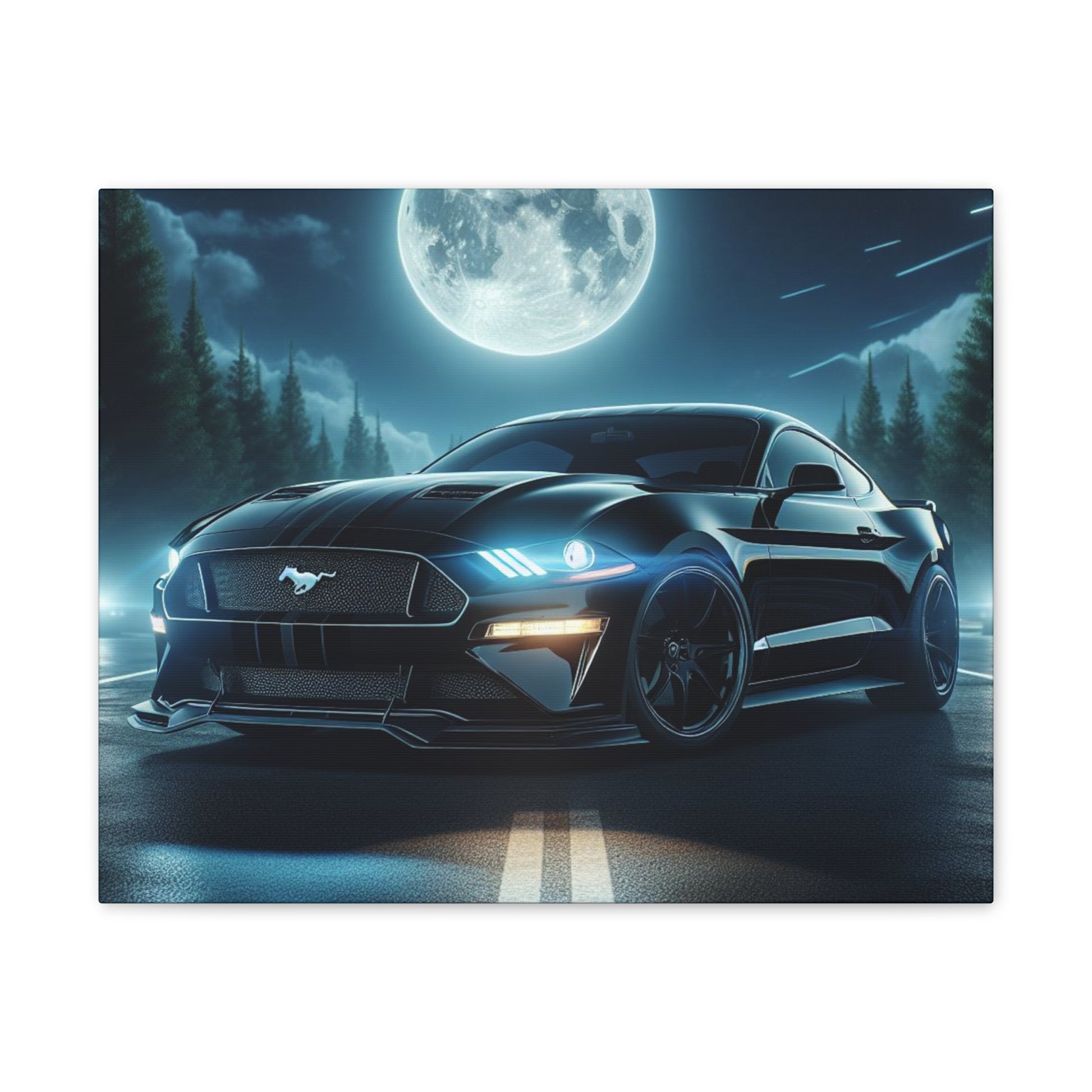 Black Mustang Canvas Canvas Printify   